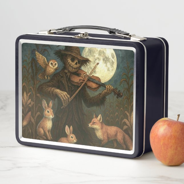 Full Moon Scarecrow Serenade Metal Lunch Box (In Situ)