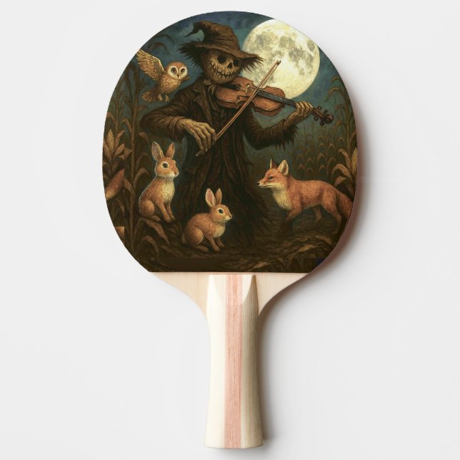 Full Moon Scarecrow Serenade Ping Pong Paddle (Front)