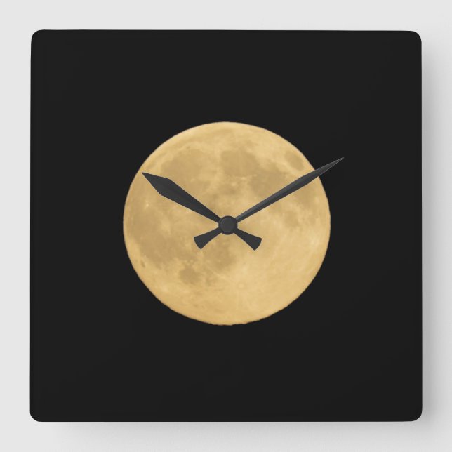Full Moon | Seattle, Washington Square Wall Clock (Front)