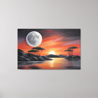 FULL MOON SENSET CANVAS PRINT