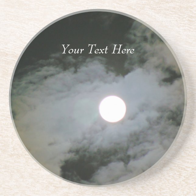 Full Moon Sky Customisable Drink Coaster (Front)