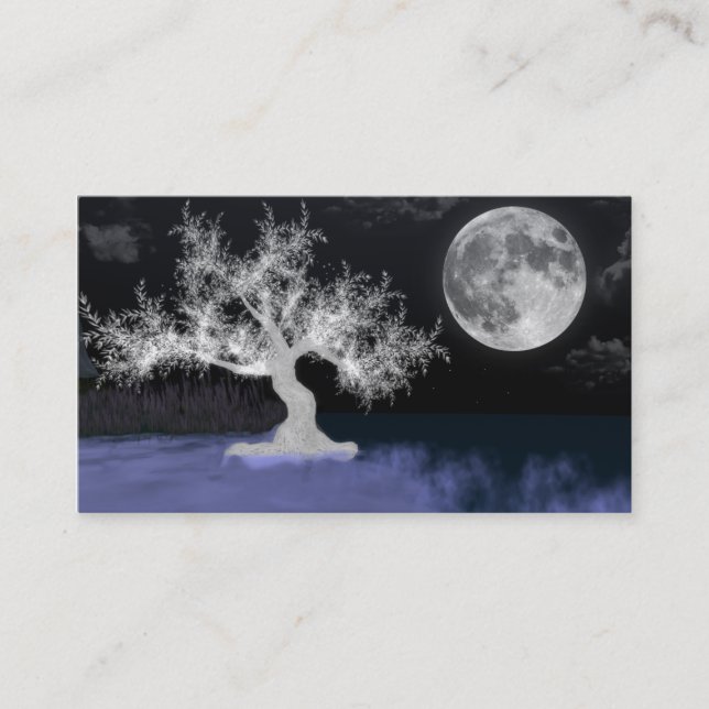 Full Moon Splendour Business Cards, 100 Pack Card (Front)