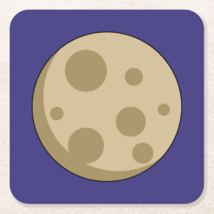 Full Moon Square Paper Coaster