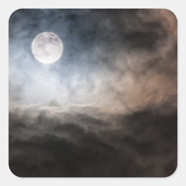 Full moon square sticker (Front)