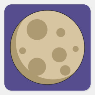 Full Moon Square Sticker