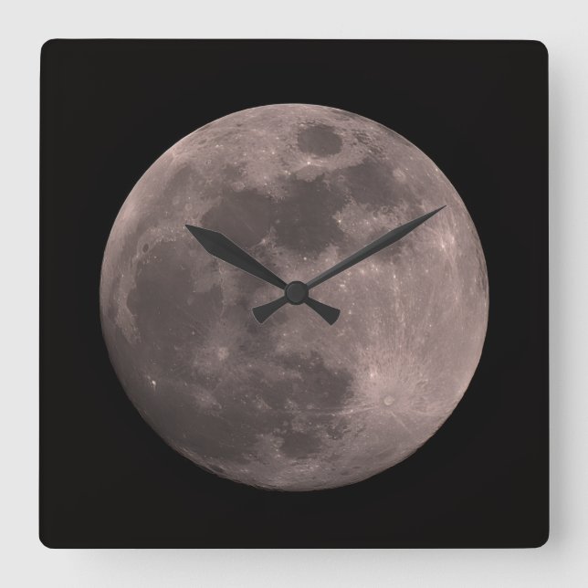 Full Moon Square Wall Clock (Front)