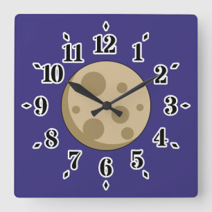 Full Moon Square Wall Clock