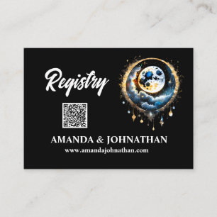 Full moon starry night luna celestial chic enclosure card