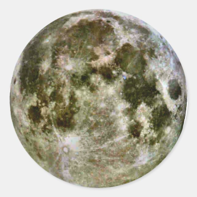 Full Moon Stickers. Classic Round Sticker (Front)