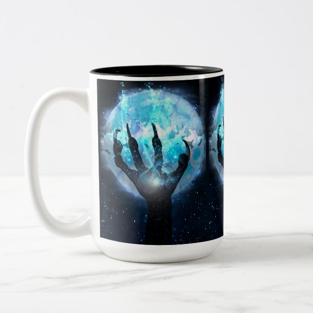 Full Moon Transformation Halloween Two-Tone Coffee Mug (Left)