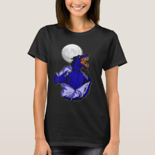Full moon transforms wild wolf scary jungle world T-Shirt