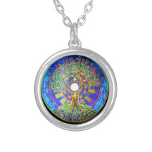 Full Moon Tree of LIfe Mandala Pendant.