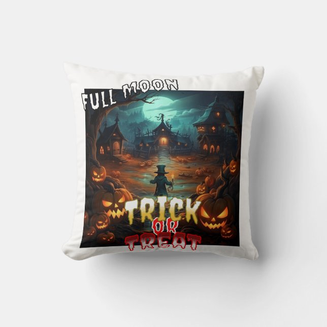 Full Moon Trick or Treat  Cushion (Front)