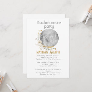 Full Moon Wildflower Gold Watercolor Invitation