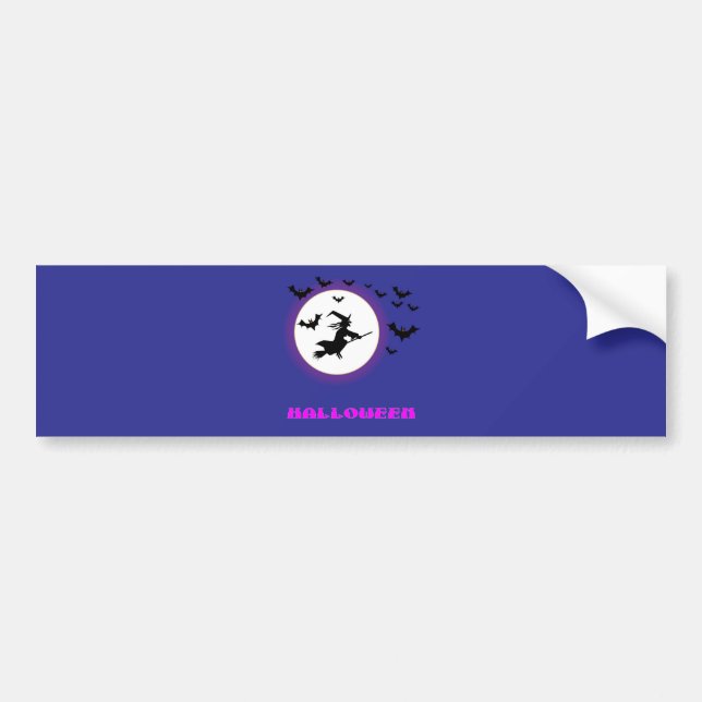 Full Moon Witch Bumper Sticker (Front)