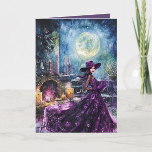 Full Moon Witching Time Halloween Card