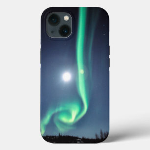 Full Moon With Aurora   Yellowknife Canada iPhone 13 Case