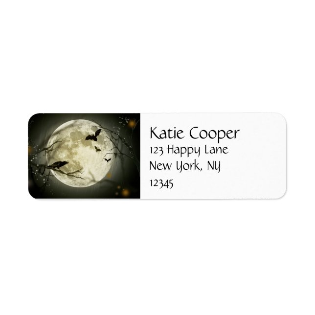 Full Moon with bats and Raven. (Front)