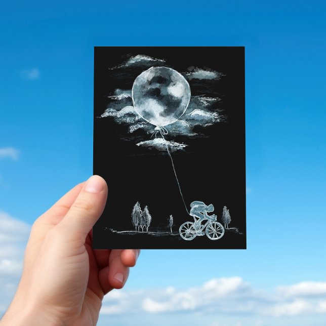 Full Moon With Bicycle National Moon Day Ideas Postcard (Creator Uploaded)