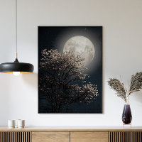 Full Moon with Blossoming Tree