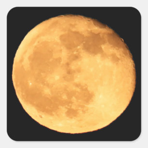 Full Moon with Orange Glow Square Sticker