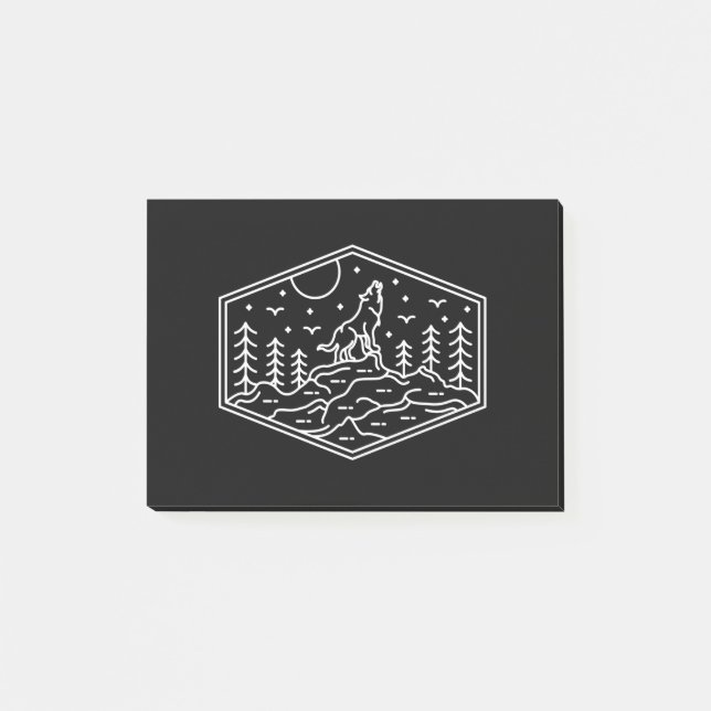 Full Moon Wolf 3 Post-it Notes (Front)