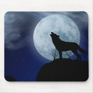 Full Moon Wolf Mouse Mat