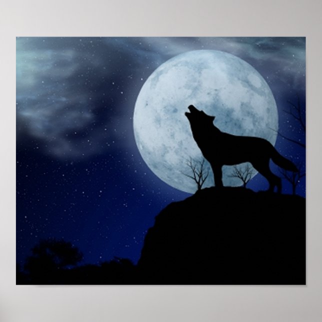 Full Moon Wolf Poster (Front)