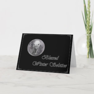 Full Moon Wolf Yule Card