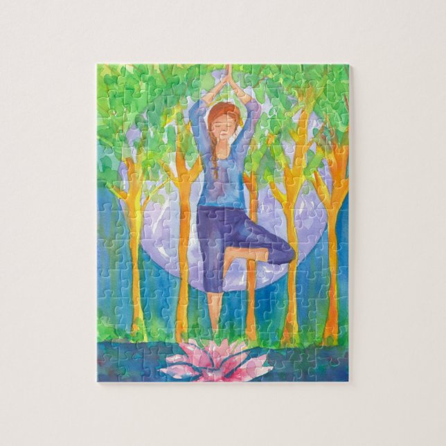 Full Moon Woman Yoga Pose Jigsaw Puzzle (Vertical)