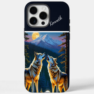 Full Moon's Light on Wolf's iPhone 16 Pro Max Case