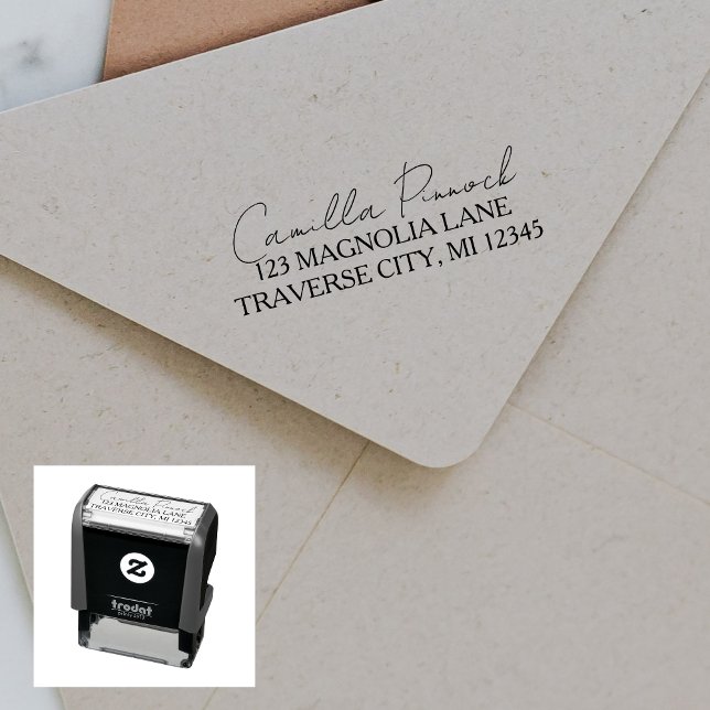 Full Name Fancy Return Address Self-inking Stamp (Creator Uploaded)