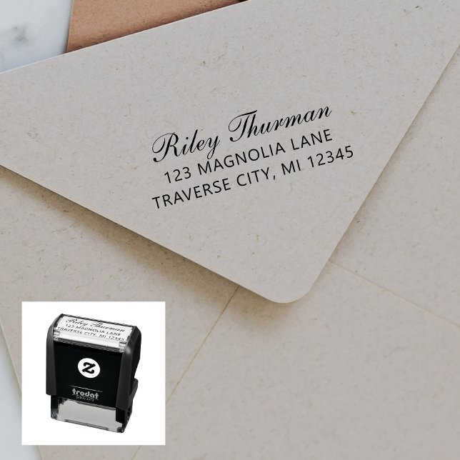 Full Name Fancy Return Address Self-inking Stamp (Creator Uploaded)