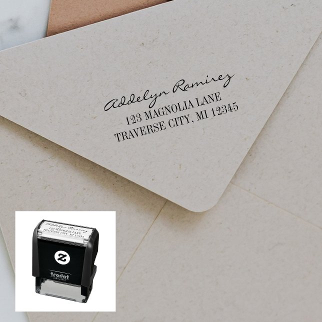 Full Name Fancy Return Address Self-inking Stamp (Creator Uploaded)