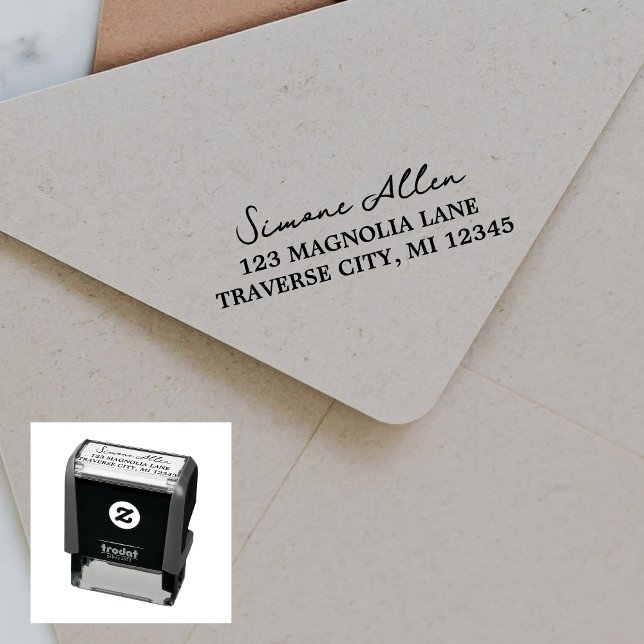 Full Name Fancy Return Address Self-inking Stamp (Creator Uploaded)