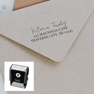 Full Name Fancy Return Address Self-inking Stamp