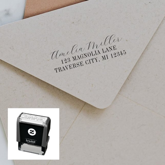 Full Name Fancy Return Address Self-inking Stamp (Creator Uploaded)
