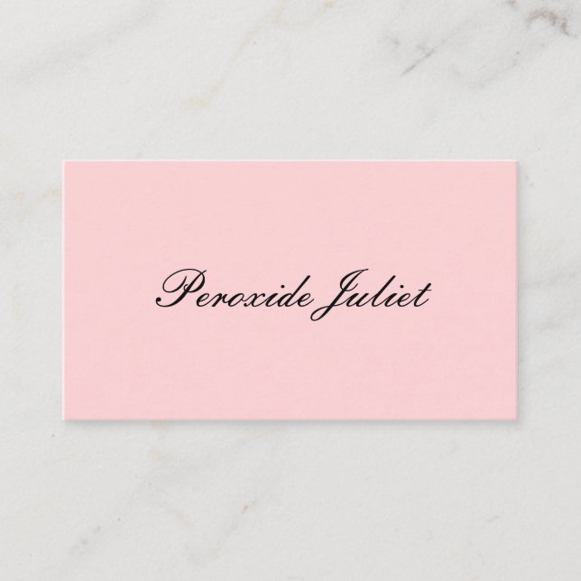 Full Name Script Blush Pink Business Card (Front)