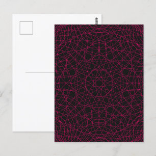 Full Neon Grid Postcard (Black) – Customisable