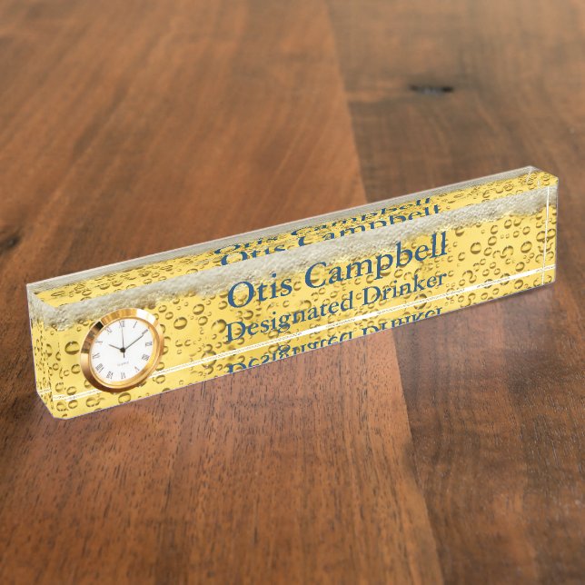 Full of Beer Suds Desk Nameplate (Side)