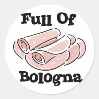 full of bologna classic round sticker