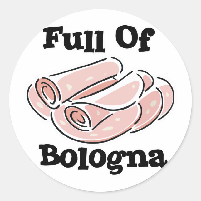 full of bologna classic round sticker (Front)