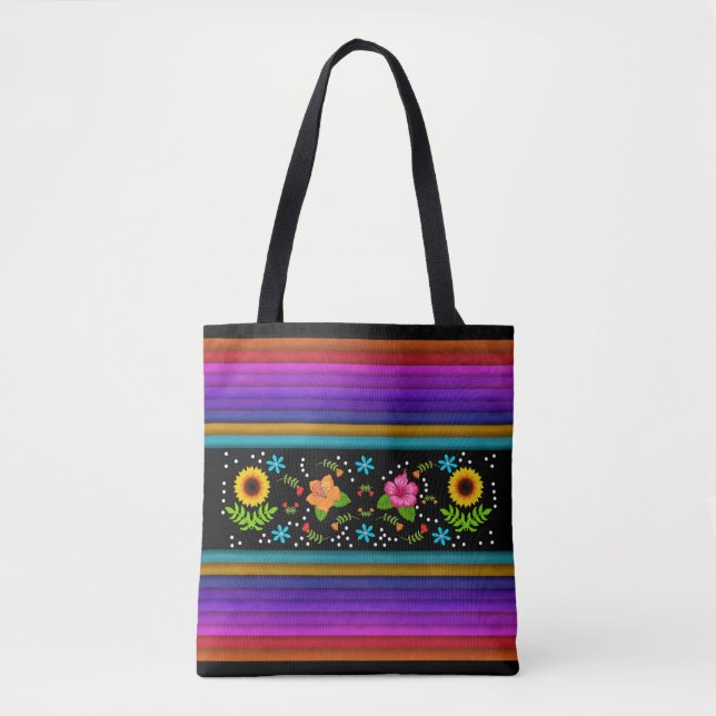 Full of Colour Mexican Design Tote Bag (Front)