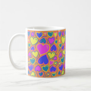 Full of colourful hearts coffee mug