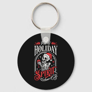 Full Of Holiday Christmas Skeleton Srit Drinking W Key Ring