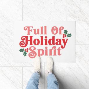 Full of Holiday Spirit - Festive Typography Doormat