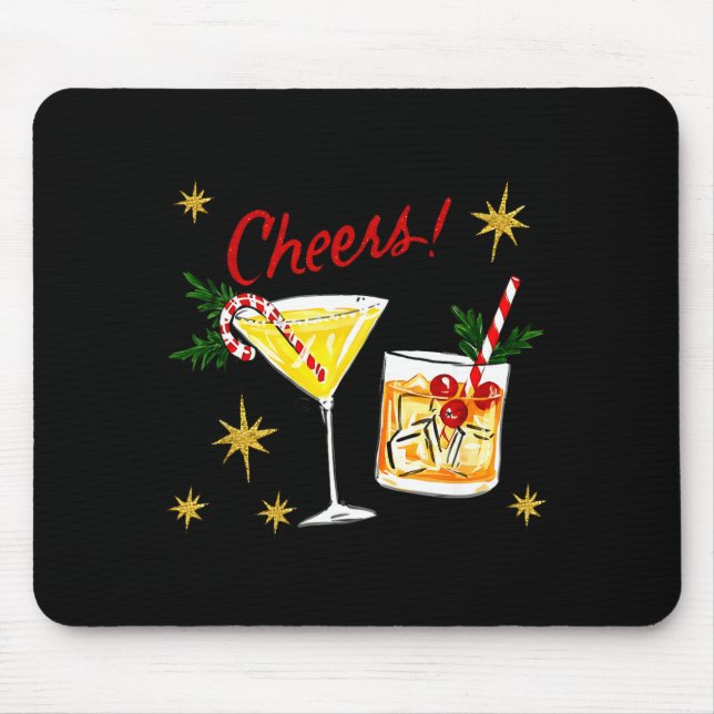 Full Of Holiday Srit Cheers Martini Christmas Drin Mouse Mat (Front)