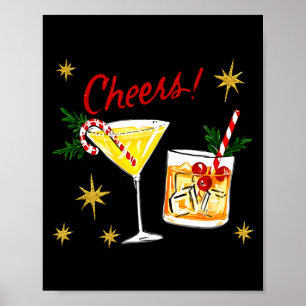 Full Of Holiday Srit Cheers Martini Christmas Drin Poster