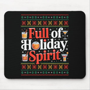 Full Of Holiday Srit Christmas Drinking Retro Tail Mouse Mat