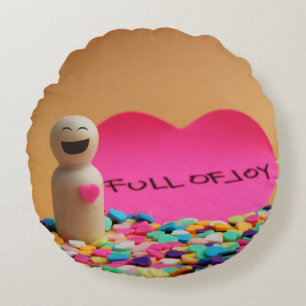 Full of joy round cushion